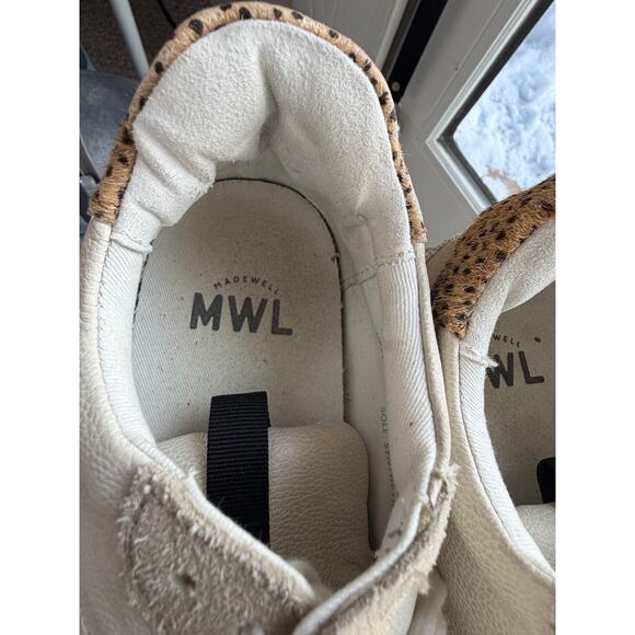 Madewell MWL Women’s Size 8M Colorblock Leather Suede Sneakers Leopard Heel - Picture 7 of 11